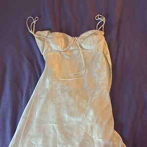 beautiful white satin dress